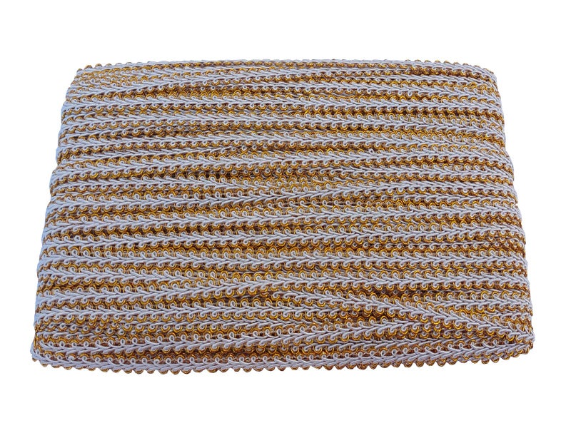 MONIDOOR 3/8 Inch Gimp Braid Trim 50 Yards for Upholstery Costume DIY Crafts (1328 Dark Gold White) - Image 1